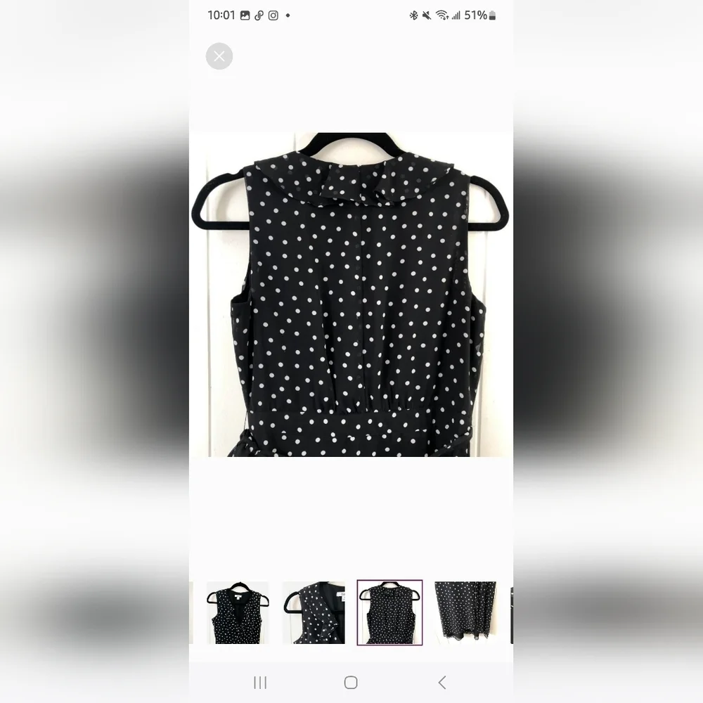 NWT Bar III Assymetrical Black Polka Dot Wrap Dress